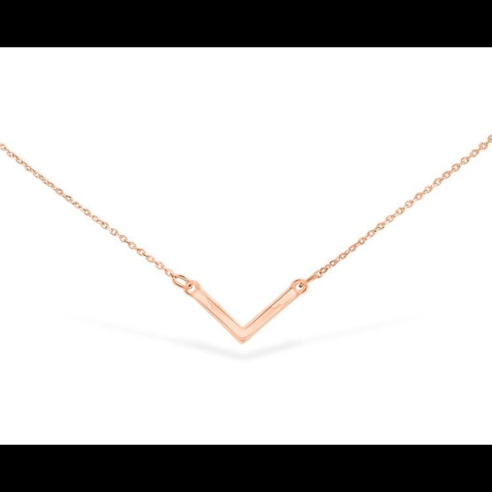 Uncommon James Baby V Rose Gold Necklace